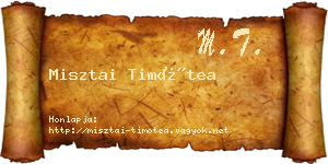 Misztai Timótea névjegykártya